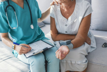Female doctor measuring blood pressure of senior woman. Doctor cardiologist measuring blood pressure of female patient. Health concept. Mature woman at the doctor, controlling blood pressure